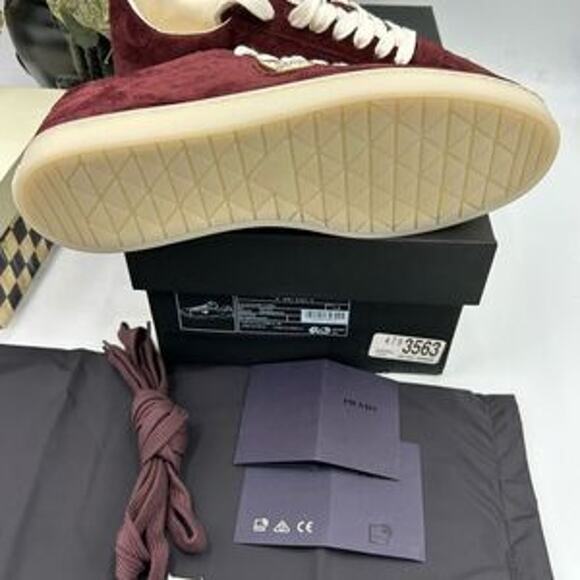 Men's Prada triangle logo suede sneakers size 8.5 US made in Italy - Picture 10 of 16
